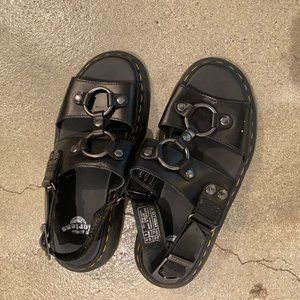 Dr. Martens Black Leather Platform Sandals